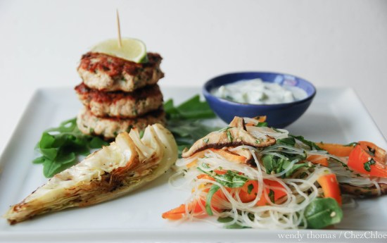 Thai turkey patties & glass noodle salad-6